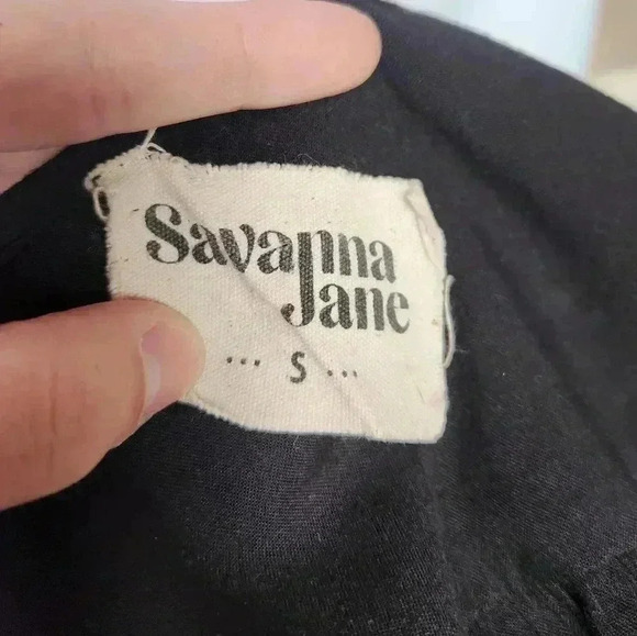 Savanna Jane Pullover Tunic Top Small Black/Multicolor Floral Embroidered Boho - Picture 9 of 10